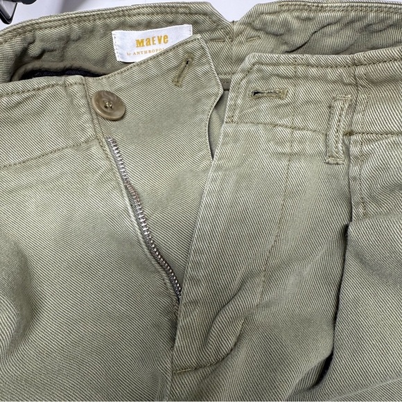 Anthropologie Maeve Green Wide Leg Cropped Pants | Utility Barrel Trouser 6 - Picture 9 of 10